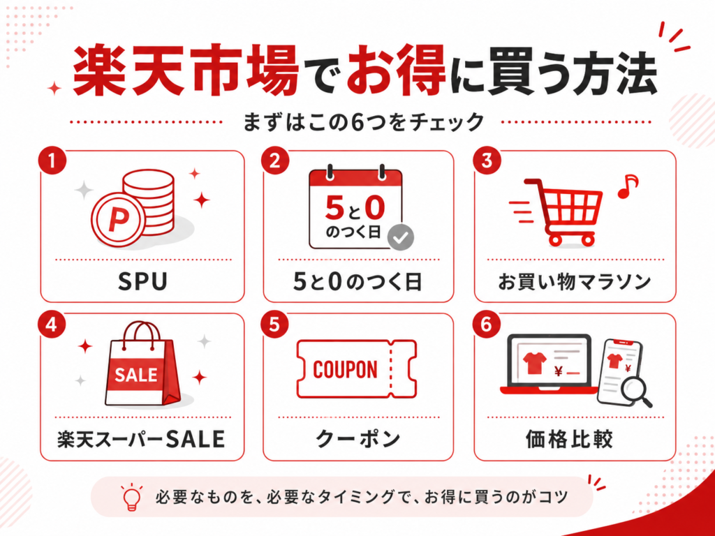 楽天市場でお得に買うための6つのチェックポイント