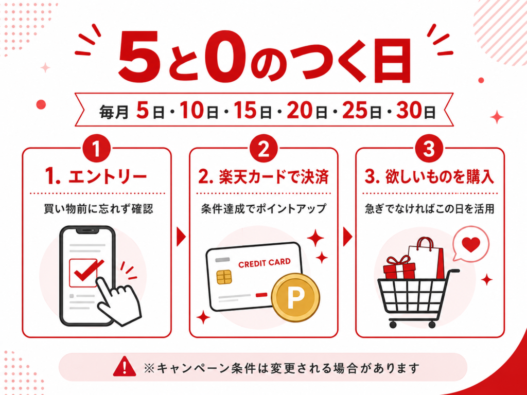 楽天市場の5と0のつく日の活用方法
