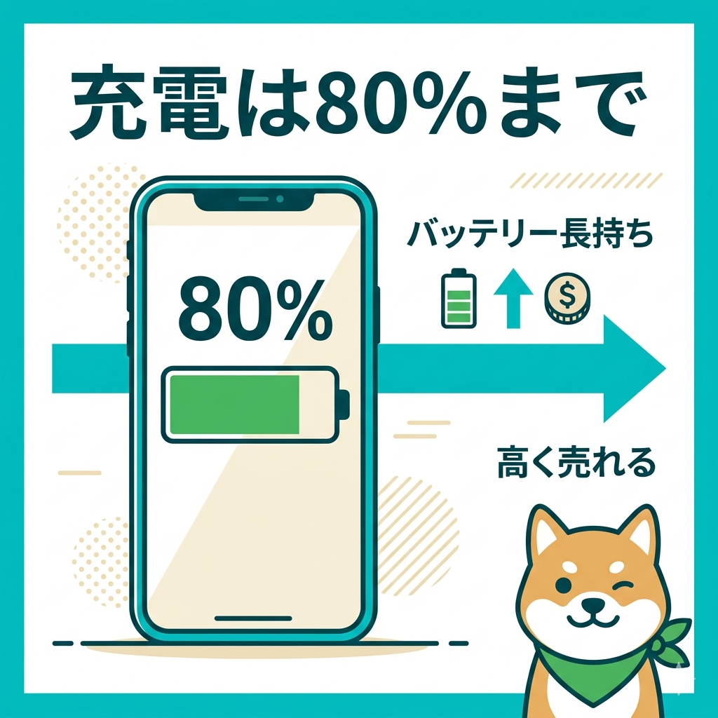 iPhoneの充電上限を80%にしてバッテリーを長持ちさせ、高く売るための裏技