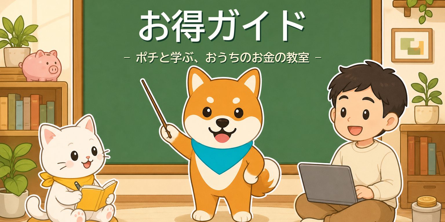 お得ガイド ポチと学ぶ、おうちのお金の教室