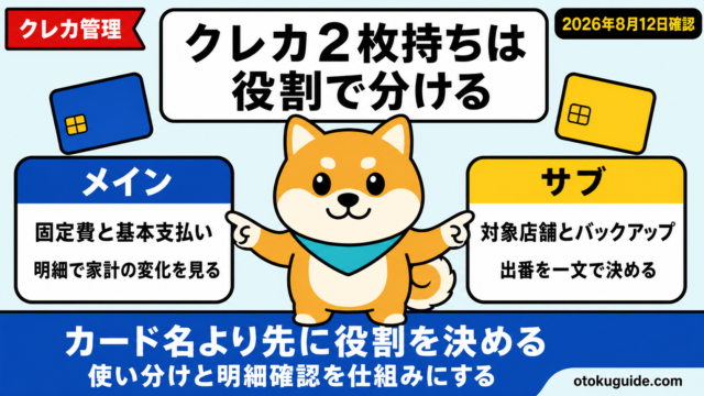クレカ2枚持ちは役割で分ける｜管理の仕組み
