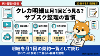 クレカ明細は月1回どう見る？サブスク整理の習慣
