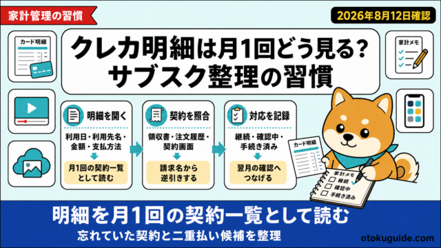 クレカ明細は月1回どう見る？サブスク整理の習慣