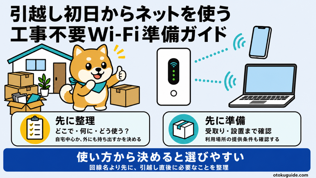 引越し初日からネットを使うための工事不要Wi-Fi準備ガイド