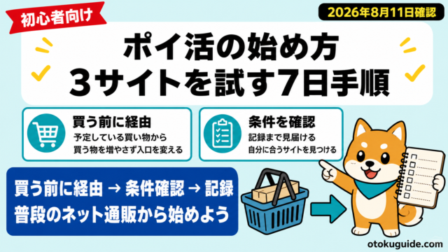 ポイ活の始め方｜3サイトを試す7日手順