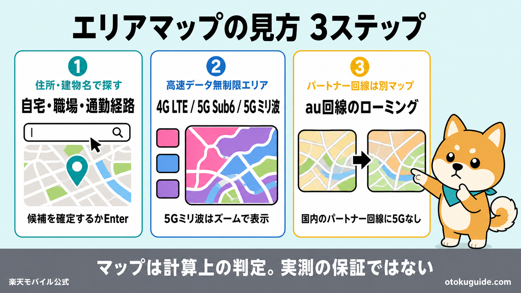 楽天モバイル公式エリアマップの見方
