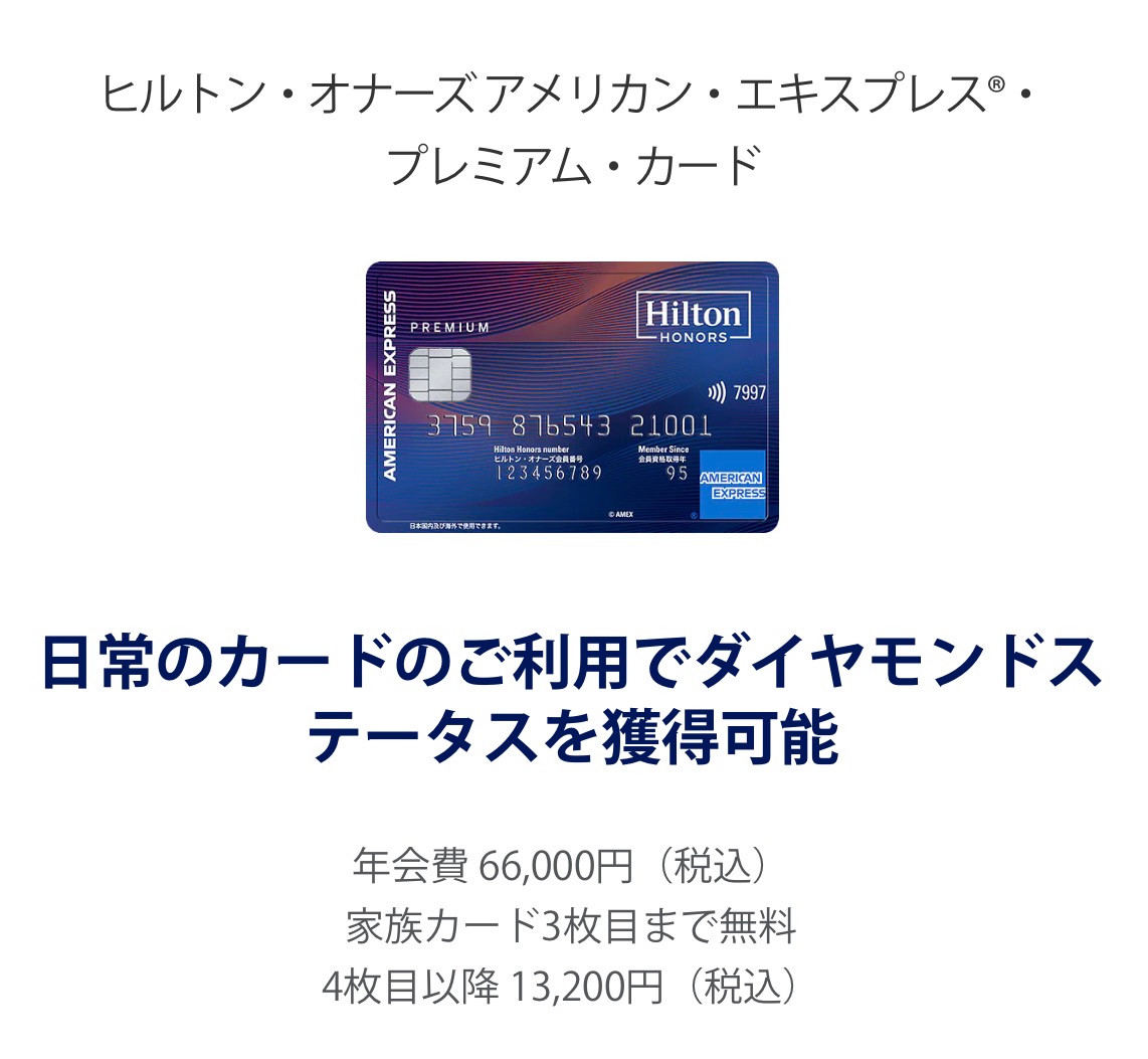 Premiumの券面と年会費66,000円の紹介